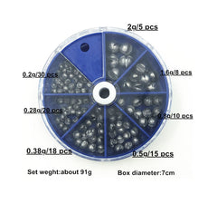 Load image into Gallery viewer, Fishing Sinker Weights Round Split Shot Weight Sinkers 100pcs/box
