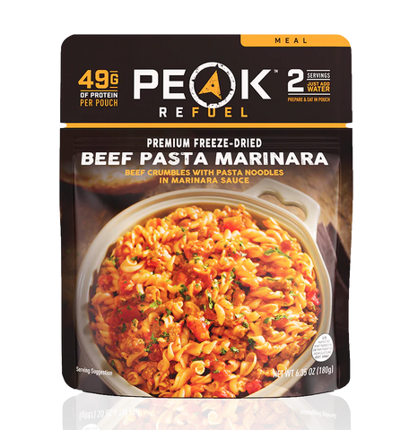 Peak Refuel Pouch - Beef Pasta Marinara - 100% Freeze Dried Meals