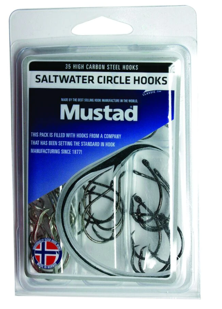 Mustad - SALTWATER CIRCLE HOOK KIT - 35 High Carbon Steel Saltwater Circle Hooks