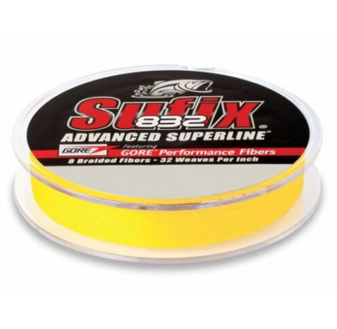 Sufix 832 Advanced Superline® Hi-Vis Yellow, 150 Yd. Spools