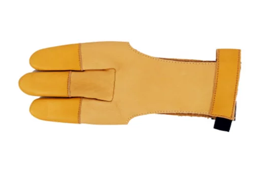 SHARROW Archery Brown Shooting Glove Traditional 3-Finger Leather Glove, Unisex, Adult