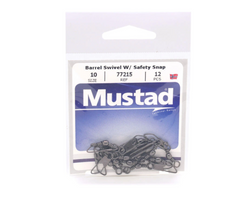 Load image into Gallery viewer, Mustad Barrel Swivel with Safety Snap
